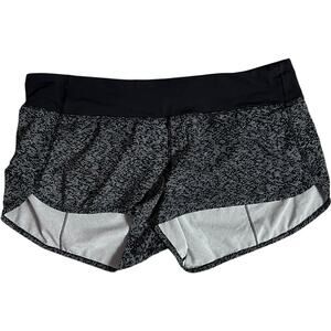 Lululemon Speed Up Shorts Size 10 Black White Print Running